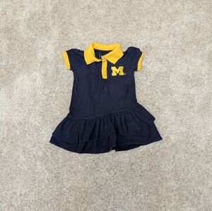 Michigan Wolverines toddler girls' preppy polo dress - 3T EUC